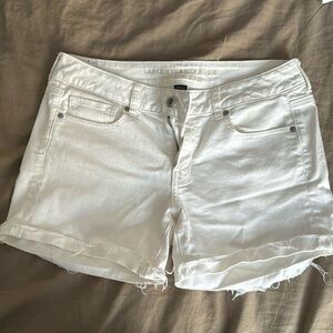 White jean shorts